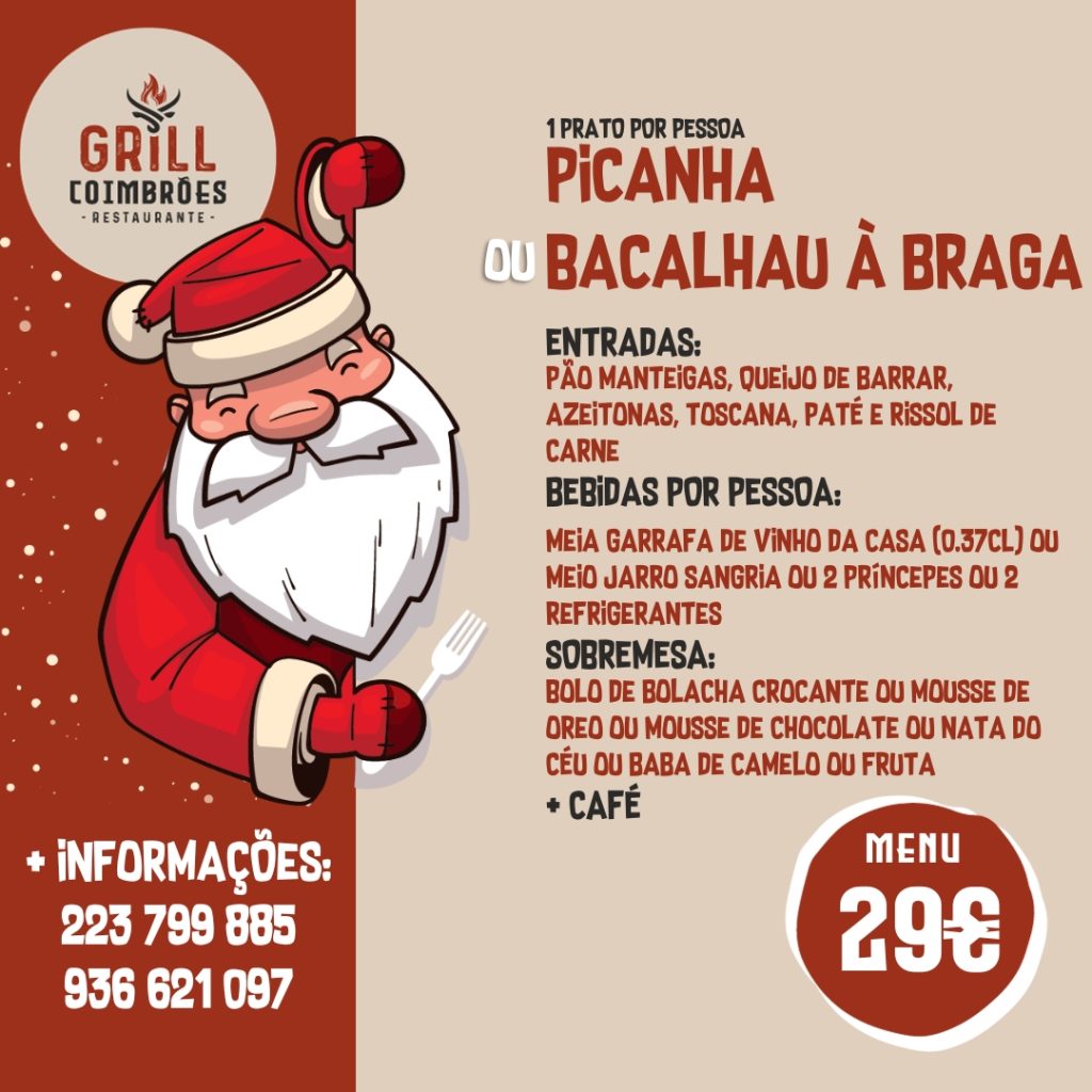 Menus Especiais de Natal - Picanha ou Bacalhau à Braga